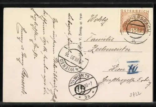 AK Donnersbach, Blick auf den Ort im Ennstal