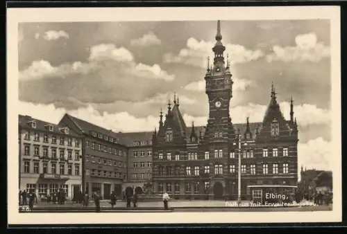 AK Elbing, Rathaus mit Erweiterungsgebäude
