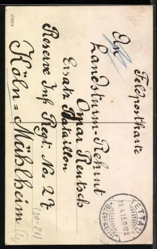 AK Durch Kampf und Sieg, Eisernes Kreuz mit Kranz