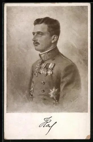 AK Kaiser Karl I. von Österreich, Rotes Kreuz