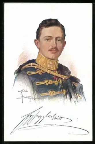 Künstler-AK Thronfolger Carl Franz Josef von Österreich
