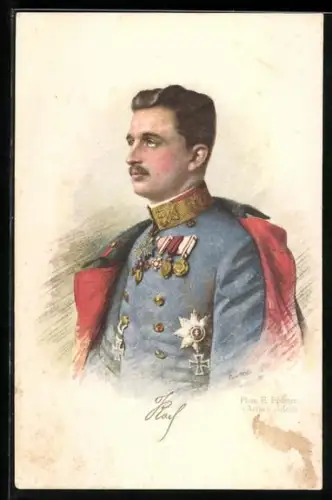 AK Bildnis Kaiser Karl I. von Österreich in Uniform mit Orden