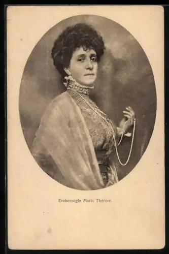 Passepartout-AK Erzherzogin Maria Therese von Österreich