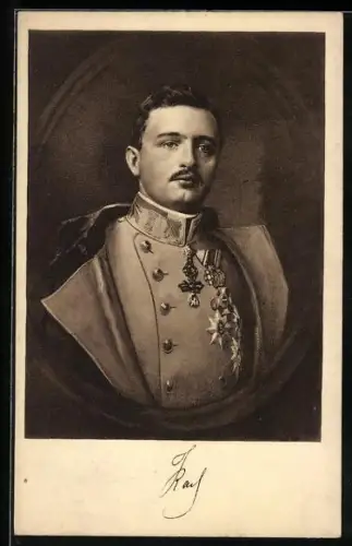 AK Kaiser Karl I. von Österreich in Uniform mit Orden