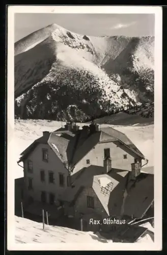 AK Ottohaus, Berghütte an der Rax im Schnee