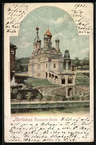 AK Karlsbad, Russische Kirche