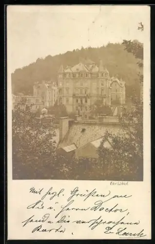 Foto-AK Karlsbad, Villa Kensington