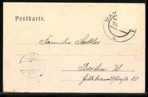 AK Marienbad, Franz-Josefs-Platz mit Bäumen