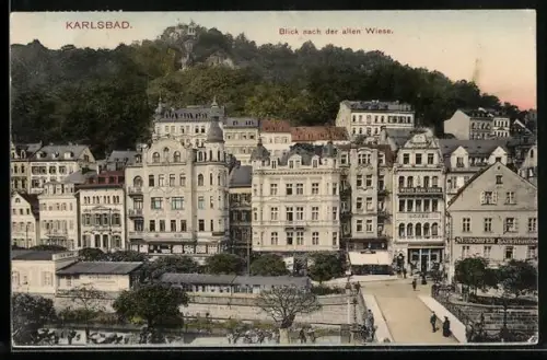 AK Karlsbad, Blick nach der alten Wiese