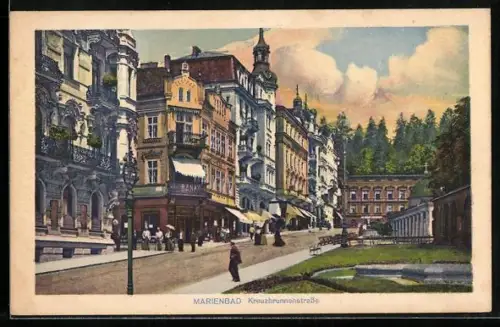 AK Marienbad, Kreuzbrunnenstrasse