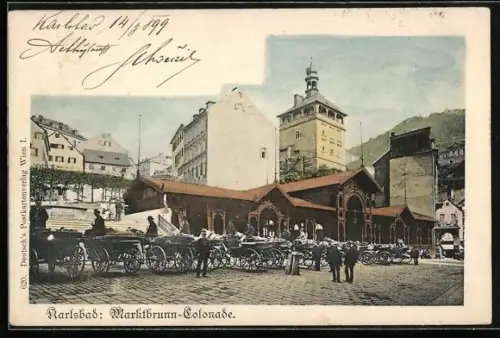 AK Karlsbad, Marktbrunnen-Colonade