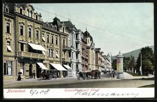 AK Marienbad, Kaiserstrasse mit Allee