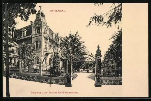 AK Marienbad, Grand Cafe Panorama, Inh. Brüder Lucha Hoftrait