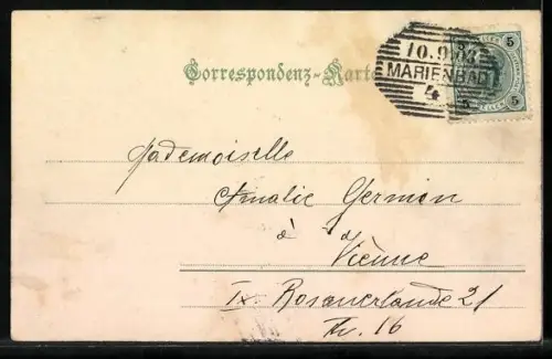 AK Marienbad, Gasthof zur Eiche in der Kaiserstrasse