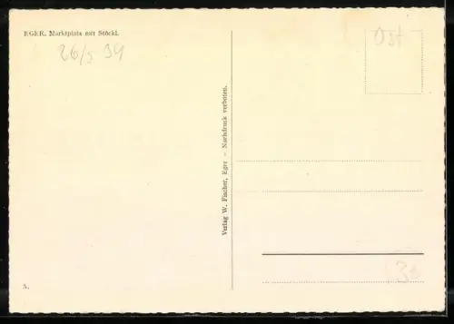 AK Eger, Marktplatz mit Stöckl