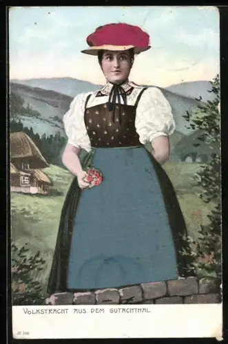 AK Mädchen in Volkstracht aus dem Gutachthal