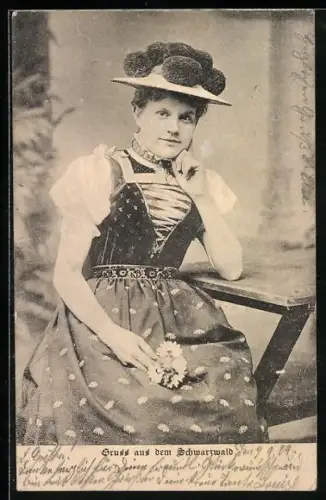 AK Mädchen in Schwarzwälder Tracht