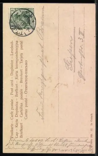 AK Frau in Tracht am Spinnrad