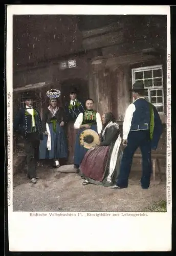 AK Lehengericht, Kinzigthäler in badischen Volkstrachten