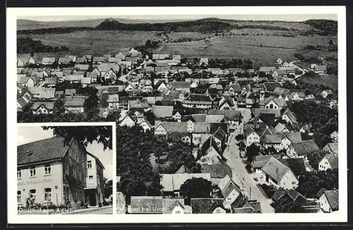 AK Hülben, Gasthof zum Adler, Teilansicht mit Strassenpartie
