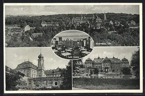 AK Werneck i. Ufr., Cafe Krebs, Ortsansicht