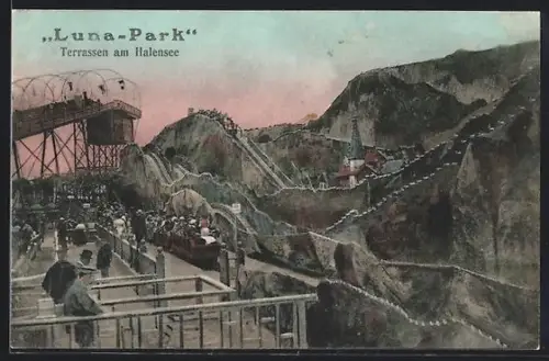 AK Berlin-Halensee, Luna-Park, Terrassen am Halensee, Volksfest