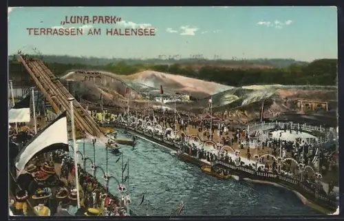 AK Berlin-Halensee, Luna-Park, Terrassen am Halensee, Volksfest