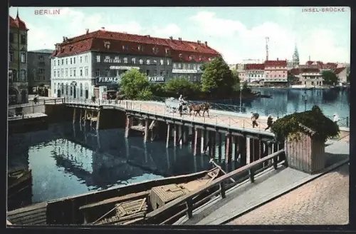 AK Berlin, Inselbrücke an der Wallstrasse