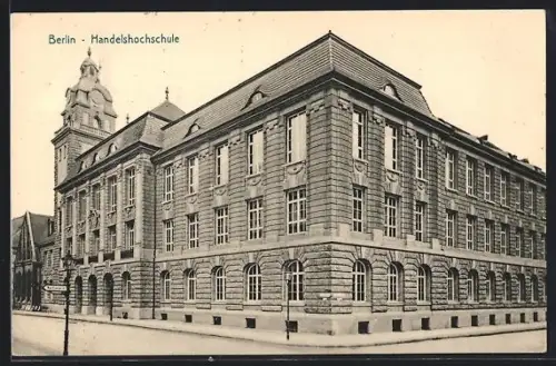 AK Berlin, Handelshochschule, Spandauer Strasse Ecke Neue Friedrichstrasse