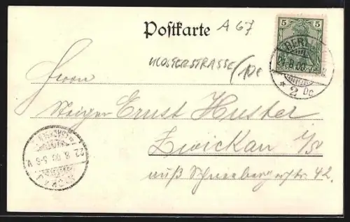 AK Berlin, Gymnasium zum Grauen Kloster, Fahrradfahrer und Passanten, Klosterstrasse