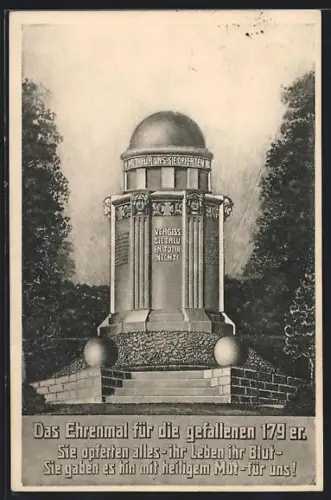 AK Leisnig, Kriegerdenkmal für die gefallenen 179er