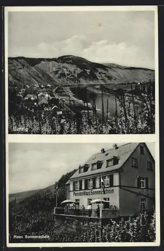 AK Uerzig, Pension Haus Sonnenschein mit Terrasse, Gesamtansicht