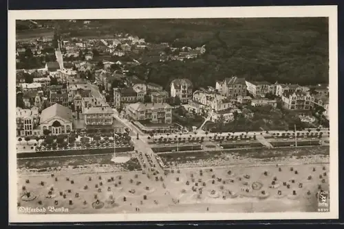 AK Bansin, Strandpromenade aus der Vogelschau