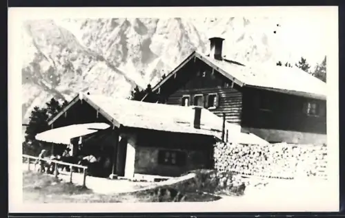 Foto-AK Ramsau /Obb., Gasthof Wimbachgrieshütte