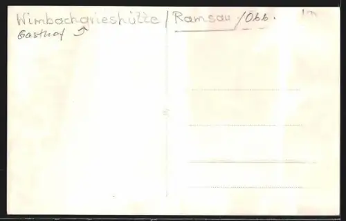 Foto-AK Ramsau /Obb., Gasthof Wimbachgrieshütte