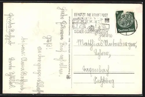 AK Bretmühle bei Greiz, Gasthaus Bretmühle, Gedicht von Gottfried Doehler