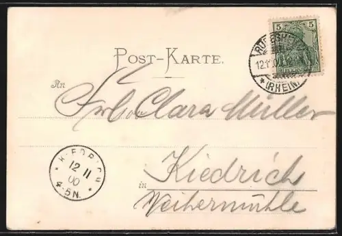 AK Rüdesheim am Rhein, Gasthaus Germania