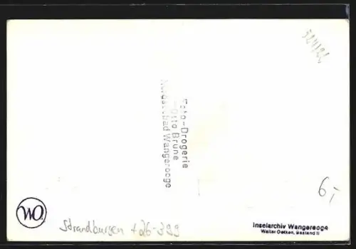 Foto-AK Wangerooge, Sandfigur mit Aufschrift Seemöwe