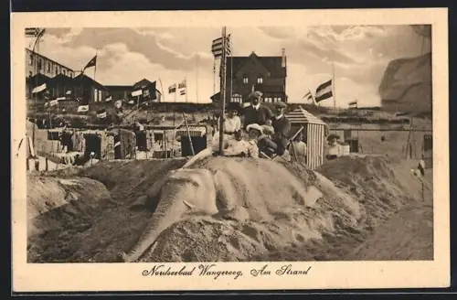 AK Wangeroog, Elefant-Sandburg am Strand