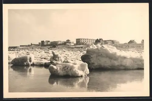 AK Wangerooge, Eistreiben am Strand