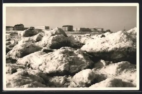AK Wangerooge, Eistreiben am Strand