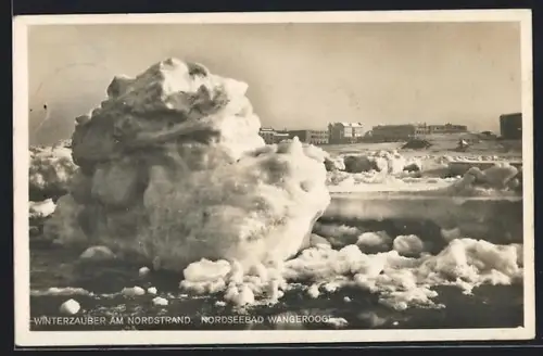 AK Wangerooge, Winterzauber am Nordstrand, Eistreiben