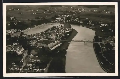 AK Laufen /Oberbayern, Fliegeraufnahme des Ortes