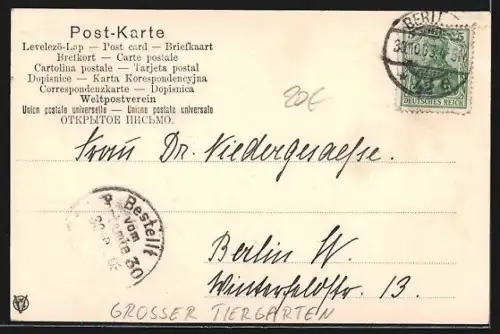 AK Berlin, Am Grossen Tiergarten