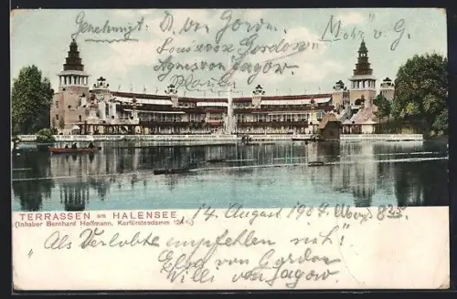 AK Berlin-Halensee, Gasthof Terrassen am Halensee, Inh. Bernhard Hoffmann