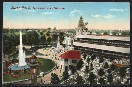 AK Berlin-Halensee, Luna-Park, Terrassen am Halensee