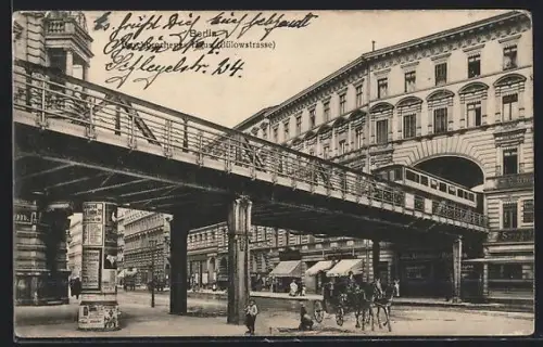 AK Berlin-Schöneberg, Durchbrochenes Haus Bülowstrasse, U-Bahn