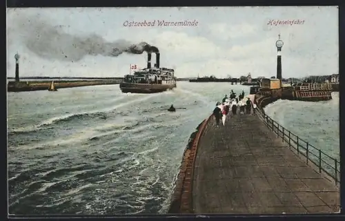 AK Warnemünde, Hafeneinfahrt