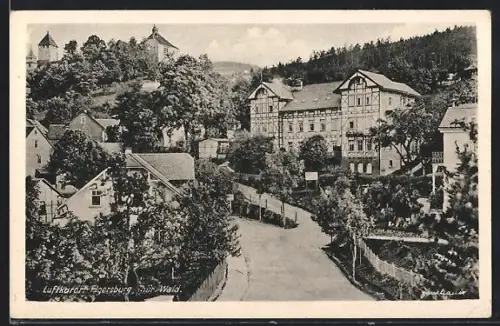 AK Elgersburg /Thür. Wald, Ortsansicht mit Fachwerkhäusern