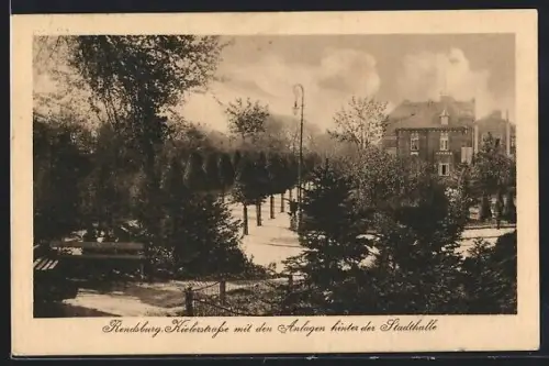 AK Rendsburg, Kielerstrasse, Anlagen hinter der Stadthalle